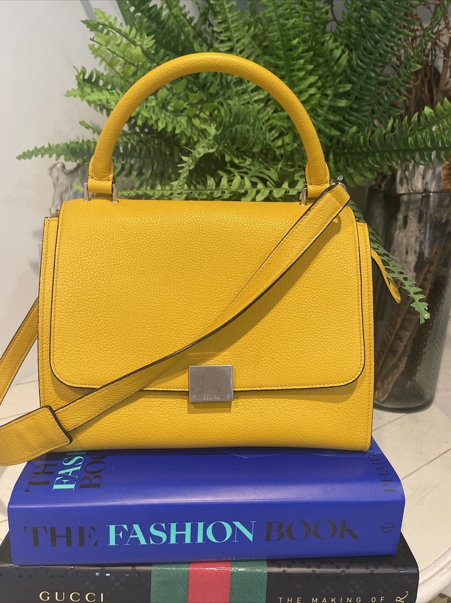 バッグ CELINE TRAPEZE SUEDE LEATHER HAND BAG Auth.Celine Trapeze Yellow Leather/Suede Bag | eBay
