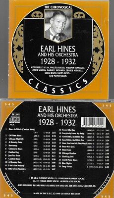 EARL HINES 1928-32-CLASSICS CD LONG OUT OF PRINT JUST REISSUED