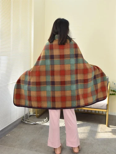 Shawls Lattice Wrap Cape Nap Cloak Blanket Gift Soft Warm Shawl Flannel Blanket - Picture 10 of 32