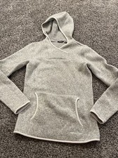 Womens Eddie Bauer Knit Fleece Sweatshirt Hooded Top Size XS Gray