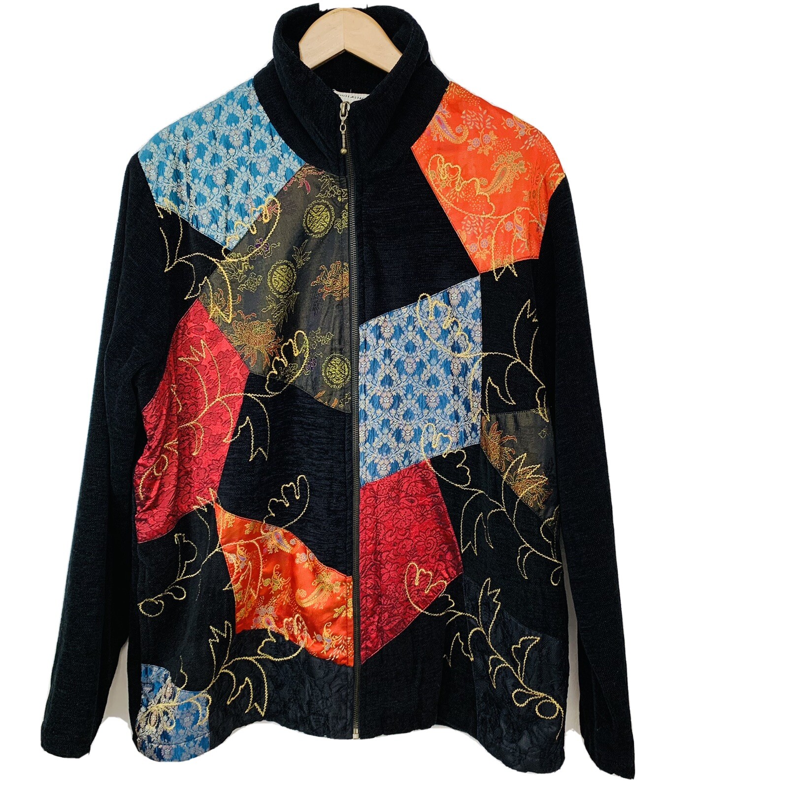 White Stag Patchwork Jacket Woman Large Full Zip … - image 1