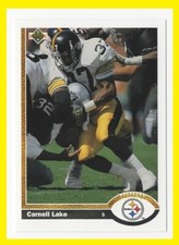 Carnell Lake 1991 Upper Deck 309  Pittsburgh Steelers  Football Card
