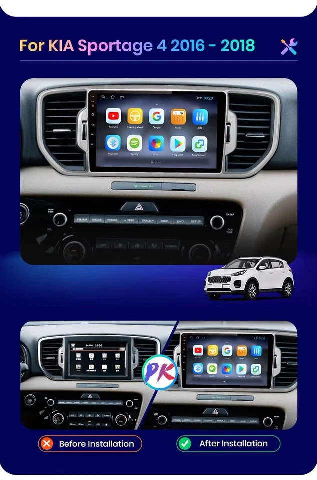 Autoradio Kia Sportage 2016-2021 4G+WIFI 6G+128GB Android 13 CarPlay-AndroidAuto - Immagine 3 di 4