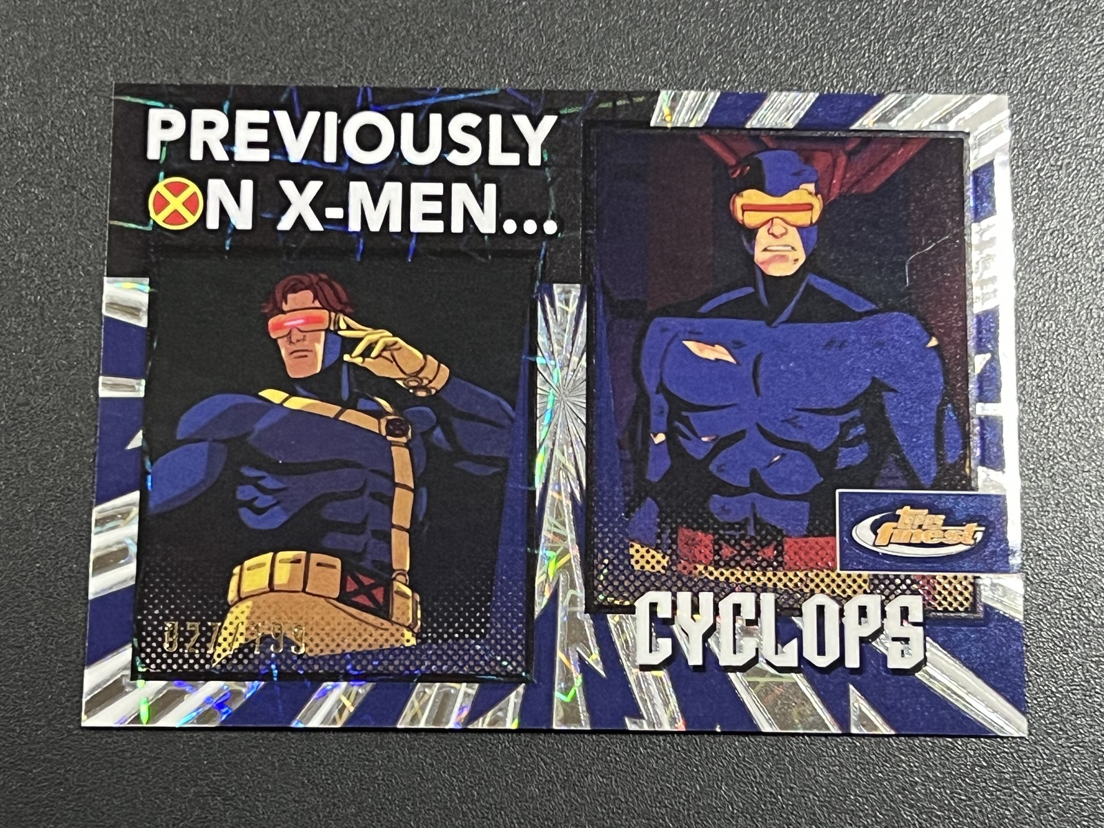 2025 Topps Finest Marvel X-Men '97 Cyclops /199 Previously On X-Men Laser PO-2