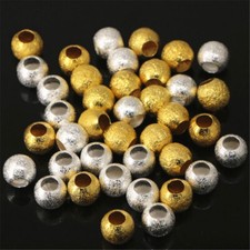 100pcs 8mm Round Metal Brass Loose spacer Big Hole Beads For Jewelry Making-