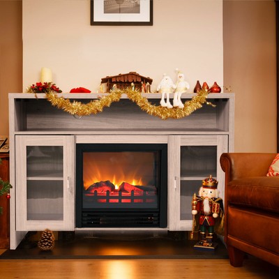 1250w Log Flame Stove Portable Free Standing Electric Fireplace Tv