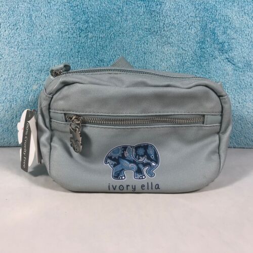 Ivory Ella Blue Hip Bag Fanny Pack Cross Body Adjustable Strap Zip Close NWT