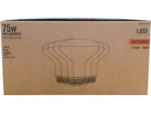 2 X (6-Packs) 75W BR40 Flood Dimmable LED Light Bulb Soft White Uses 10.5W 12pcs - Picture 9 of 9
