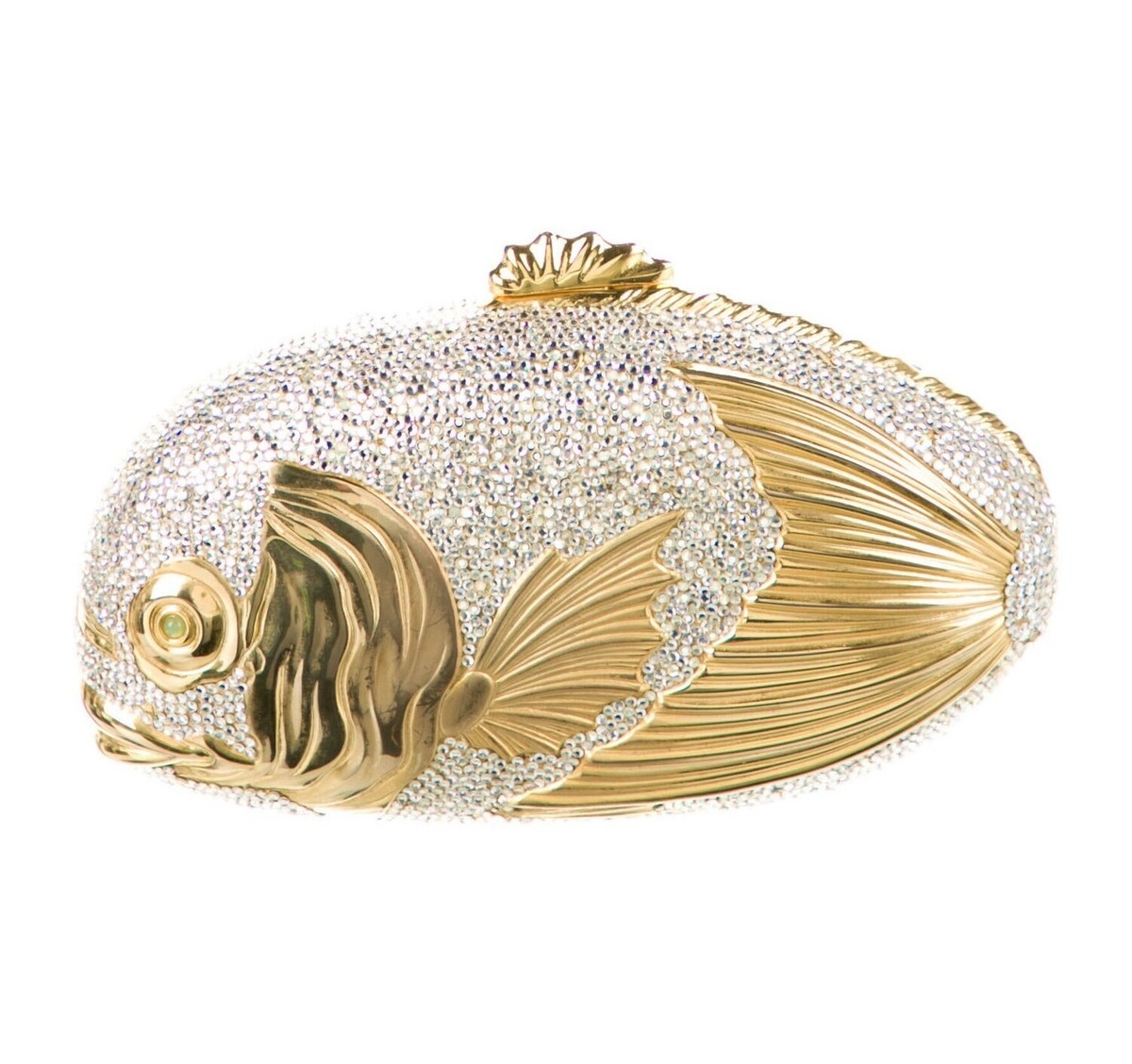 JUDITH LEIBER SWAROVSKI CRYSTAL MAHI FISH KOI JEWELED MINAUDIERE