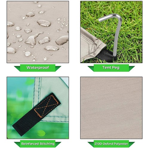 Tarp 3x3 Wasserdicht Sonnensegel Hängematte Outdoor Camping Zelt Plane Zeltplane - Bild 13 von 19