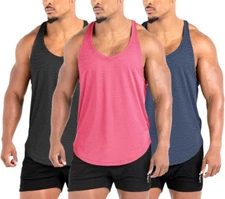 Men'S Bodybuilding Stringer Tank Tops Y-Back Gym Fitness Muscle T Shirt Quick Dr