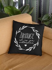Dekokissen Zuhause ist es am schönsten Kissen Geschenkideen Handmade Germany