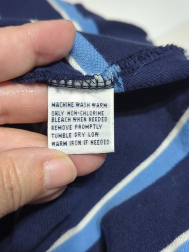 POLO RALPH LAUREN UOMO POLO A RIGHE BLU PIQUÉ TAGLIA XL - Foto 5 di 7