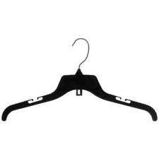 30 Hangers - Black Plastic 17 inch Metal Swivel Hooks Blouse Dress, Mainetti 484