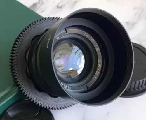 Photo Lens Mir 1 V 2.8/37mm Cine mod Canon EF mount Soviet lens