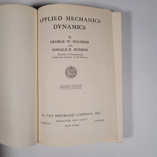 Applied Mechanics Dynamics George W. Housner Donald E. Hudson CIT Engineering - Picture 4 of 8