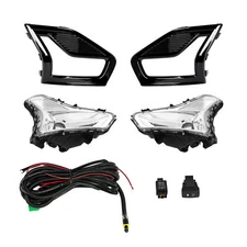 Pair Clear Lens LED Fog Lights Lamps w/Bezel Wiring For Ford Fusion 2019-2020