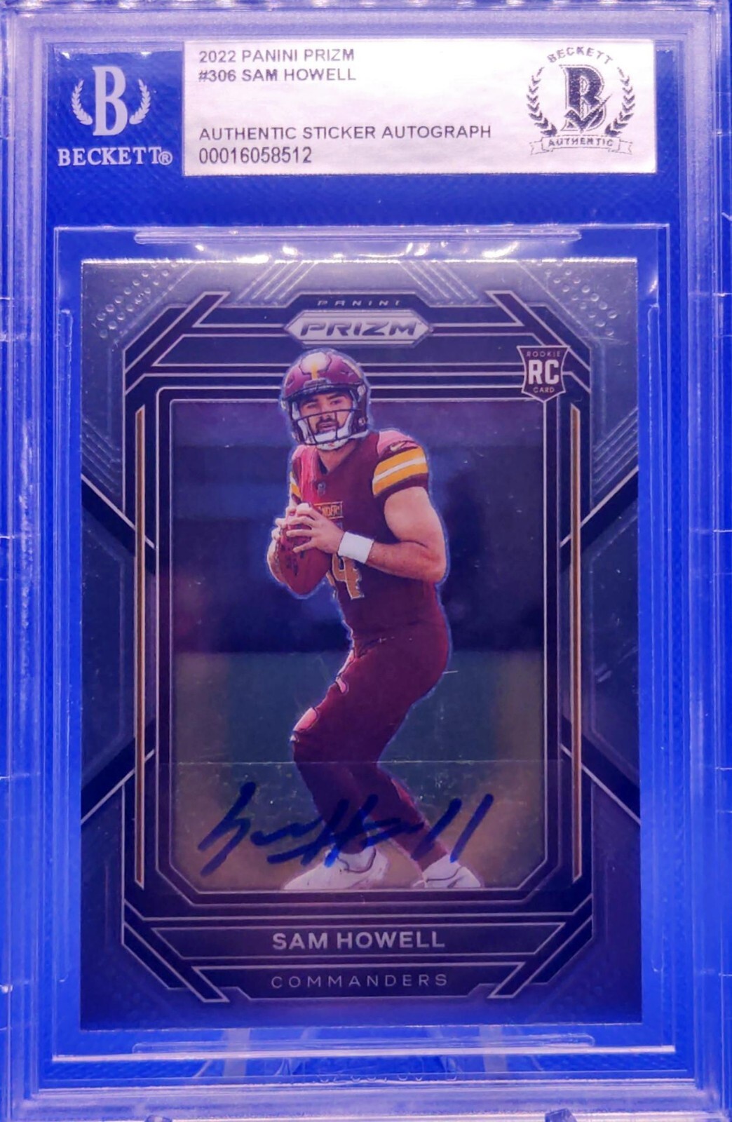 🔵 2022 Panini Prizm SAM HOWELL Rookie Auto RC #306 BAS Autograph Seahawks