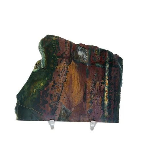 Fancy Jasper Bloodstone, slab, orbs, cabbing rough, lapidary, #R-6482 - Picture 5 of 11