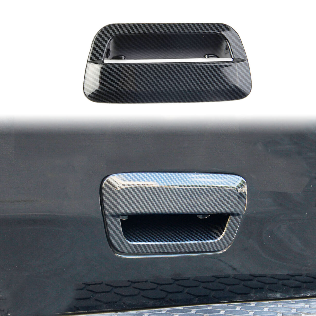 Carbon Fiber Style Rear Trunk Door Handle Bowl Cover Trim For Dodge Durango