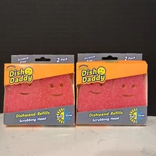 Two Pack : Dish Daddy Dishwand Refills Scrubbing Head 2-pack (4 Refills Total)