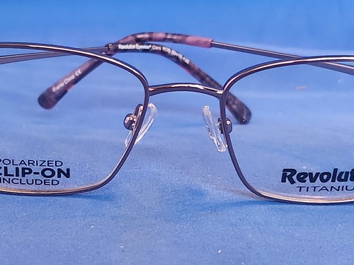 New Women's Revolution Eyeglass Frame w/ Polarized Clip Clara Rose Metal 50-17 - Picture 4 of 16