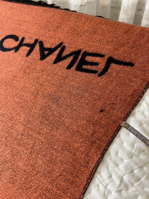 Chanel 6' X 26” Winter Silk Scarf Camellia & Coco Flower Design