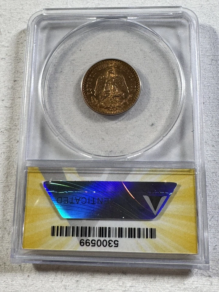 México 1945-Mo 1 centavo graduado MS 64 RD por ANACS Foto 4 de 4