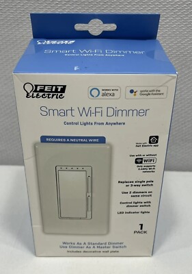 Feit Electric Smart Wi-Fi Dimmer With Decorative Wall Plate - Google and Alexa