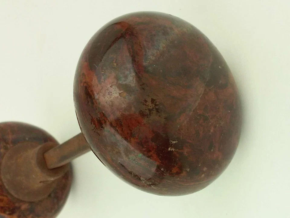 Juego de perillas de puerta de piedra redondas antiguas vintage Foto 2 de 4