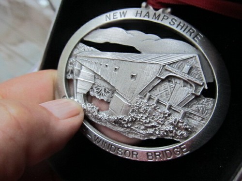 HIGHLY DETAILED 3-D Pewter Medal, Cornish-Windsor New Hampshire, Covered Bridge - Picture 2 of 6