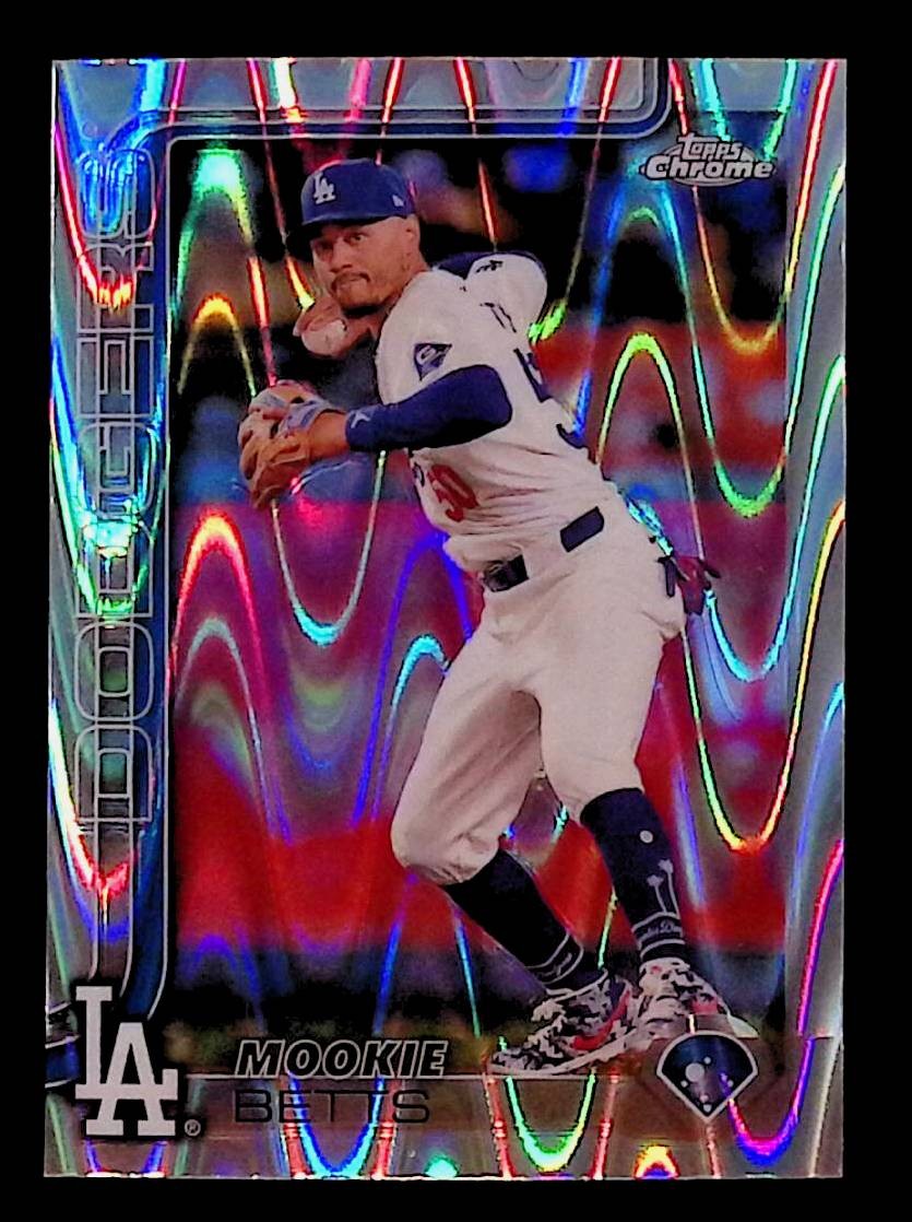 Mookie Betts 2025 Topps Chrome Raywave Refractor #50 Los Angeles Dodgers