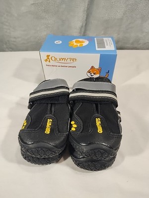 QUMY Performance Dog Boots All Terrain Paw Protection Reflective Straps 18-27 Lb