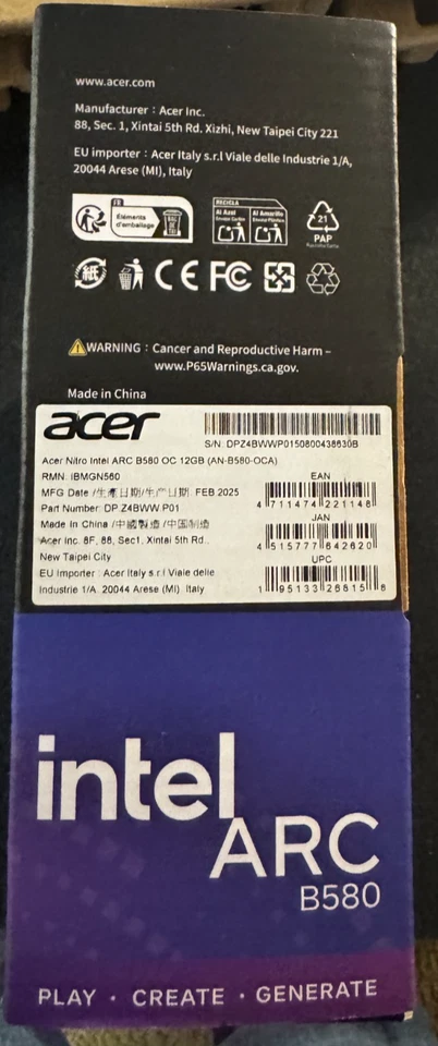 Acer Nitro Intel Arc B580 OC 12GB GDDR6 Graphics Card – Excellent Condition - Image 3 of 4