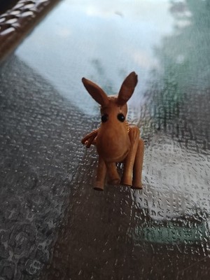 Vintage 1958 Zoo Line Match Box Wood Donkey Figurine Mid-Century Japan