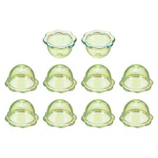 10 Pcs Bell Flower Beads, Acrylic Flower Caps Bead, Green