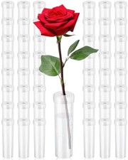 FIVEIZERO 50PCS Leak-Proof Floral Water Tubes with Caps - 2.8 50PCS, Clear
