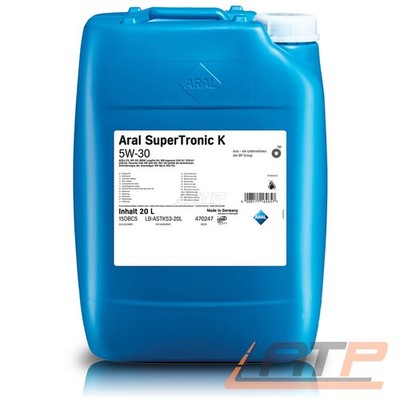 ARAL 20 L SUPERTRONIC K 5W-30 MOTORÖL FÜR VW 504.00 507.00 BMW LL-04 MB 229.52