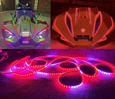 8PCS 4FT CHASING Attractive Dream Color IP68 APP +Remote Slingshot Lights Strips