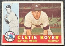1960 TOPPS CLETE BOYER (NEW YORK YANKEES) #109 VG "X" IN INK ON BACK