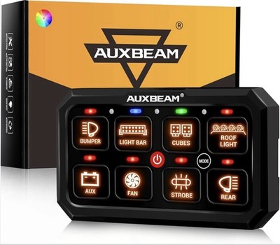 Auxbeam 8 Gang Switch Panel RA80 XL RGB LED Switch Pods Toggle Momentary Pulsed