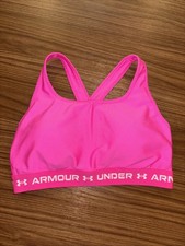 Under Armour Women's Crossback Mid Sports Bra Pink XL
