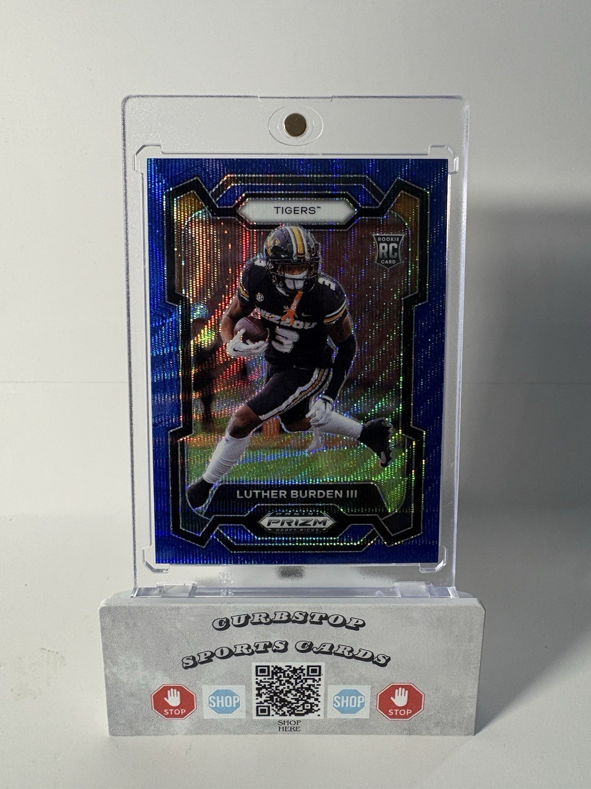 2024 Prizm Draft Picks Luther Burden III RC Blue Wave #/249