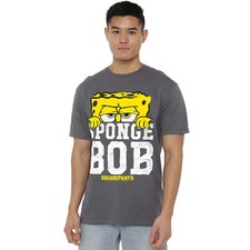 Image of Spongebob Squarepants Large Icon T-Shirt S-4XL, Charcoal