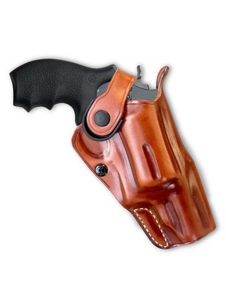 Leather Three Slot Holster w/Thumb Snap For S&W Governor .410/45LC 2.75'' #1127#