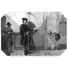 REMBRANDT Going to an Anatomical Lecture - Antique Print 1867