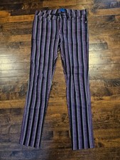 VINTAGE MENS TRIPP ROCKER STRETCH PANTS PURPLE STRIPED-PUNK EMO GOTH-SIZE 30