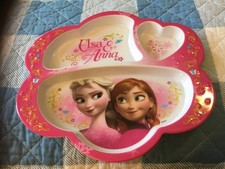 ZAK Designs Child  s Divided Plate Frozen Elsa and Anna Melamine