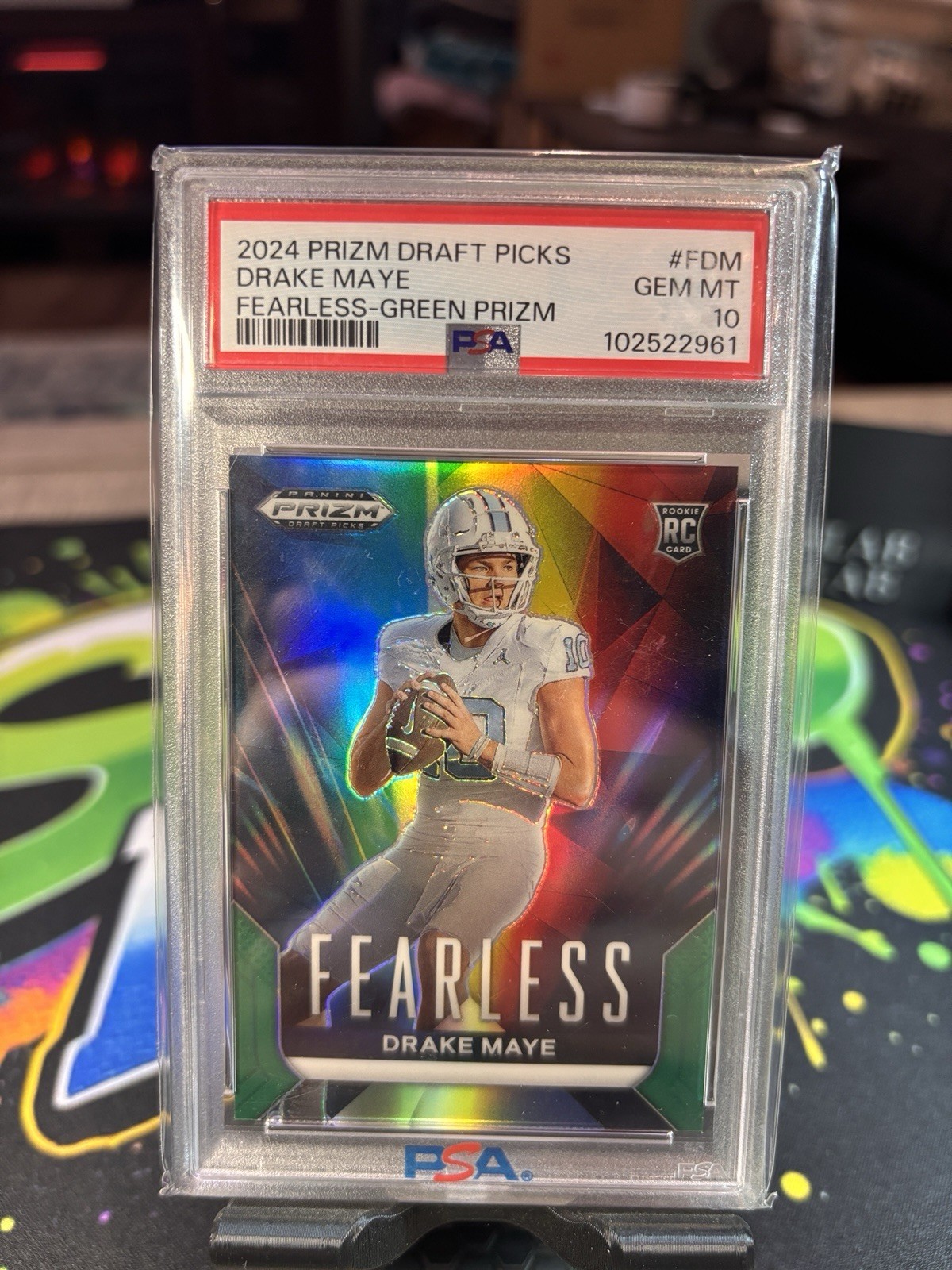 Drake Maye Panini Prizm Draft Picks Fearless #FDM Green Prizm