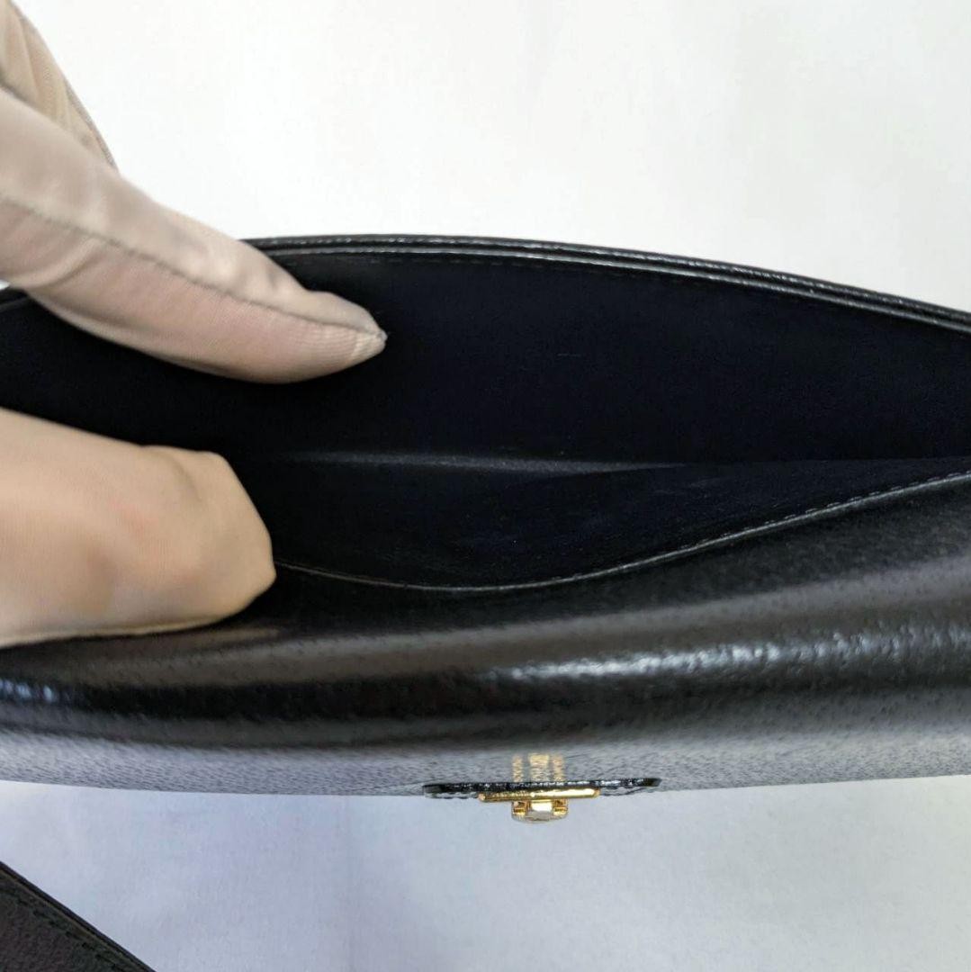 Valentino Garavani Black Leather Shoulder Bag with Gold Hardware, Vintage Japan thumbnail 11